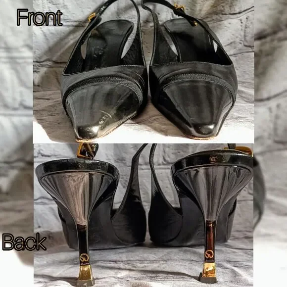 St. John Black Slingback Heels - Picture 2 of 12